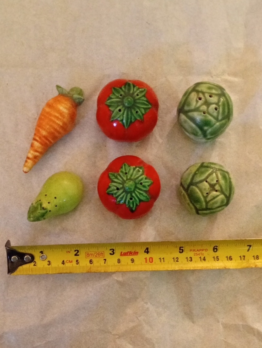 Ceramic Fruit & Vegetable Salt and Pepper Shakers Set